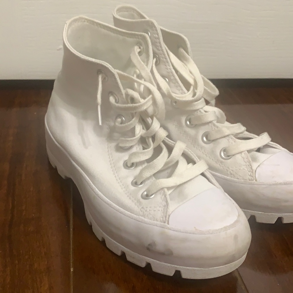 Chunky white converse